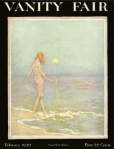 Warren Davis March 1920 Vanity Fair cover, naked woman walking into the ocean.