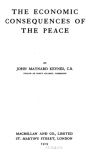 Title page, The Economic Consequences of the Peace, John Maynard Keynes, 1919.