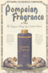 Pompeian fragrance ad, women bowing to huge perfume bottle, Ladies' Home Journal, 1920.