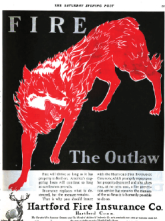 Hartford Fire Insurance ad, red wolf, May 1, 1920.