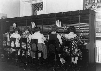 Women at C&P Telephone Exchange, Washington, D.C., ca. 1920, Herbert French.