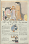 Lux soap ad, Ladies' Home Journal, 1920, woman packing clothes.