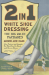 2 in 1 shoe polish ad, woman's foot in white shoes, Ladies' Home Journal, 1920.