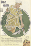 Bon Ami ad, maid cleaning white shoes, Ladies' Home Journal, 1920.
