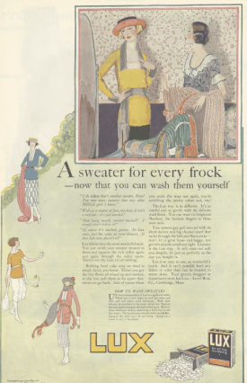 Lux soap ad, women standing on hill, Ladies' Home Journal, 1920.