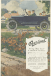 Overland car ad, family riding with the top down, Ladies' Home Journal, 1920.