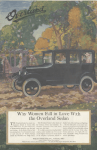 Overland car ad, car driving through countryside, Ladies' Home Journal, 1920.