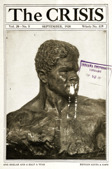 The Crisis, September 1920, photo of bust by C. Matey.