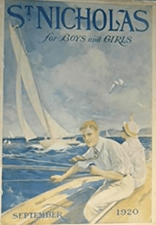 St. Nicholas cover, September 1915, Charles Livingston Bull, children sailing.
