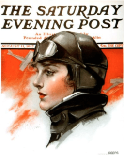Neysa McMein Saturday Evening Post cover, woman pilot.