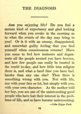 Text of The Diagnosis, from The Good Cheer Book.