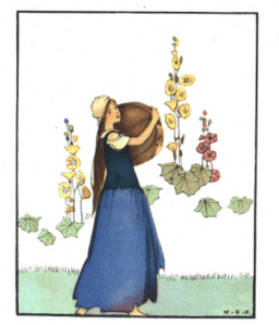 Margaret Evans Price illustration from Cinderella, Cinderella doing chores.