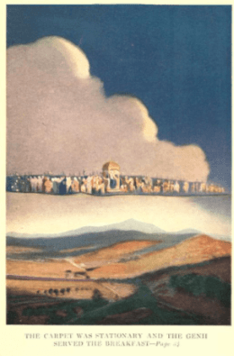Illustration from The Jewish Fairy Book, flying carpet.