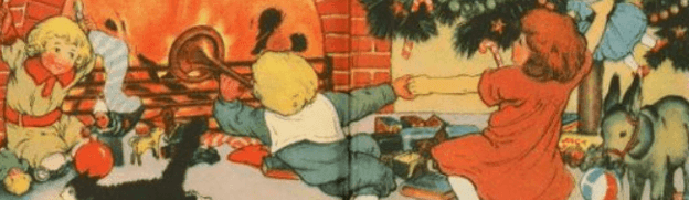 Crop from Helen Nyce, Visit to St. Nicholas, children and Christmas tree