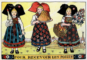 L'Alsace Heureuse, Hansi, 1919, three Alsace women.