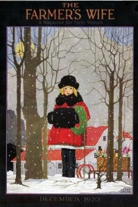 The Farmer's Wife cover, December 1920, woman in snow.
