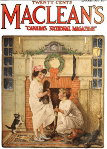 Maclean's cover, December 1920, children waiting for Santa.