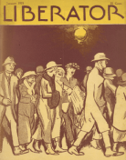 Liberator January 1921 cover, Cornelia Barnes, people walking down street.