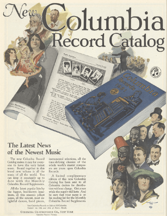 Columbia records ad, January 1921, Ladies' Home Journal.