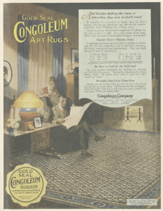 Congoleum linoleum rug ad, Ladies' Home Journal, January 1921.