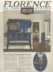 Florence oil stove ad, Ladies' Home Journal, January 1921.
