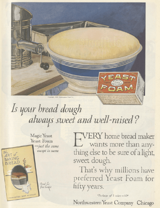 Yeast foam ad, Ladies' Home Journal, January 1921.