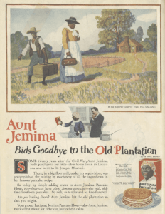 Aunt Jemima ad, Ladies' Home Journal, January 1921, good-bye to the old plantation.