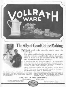 Vollrathware ad, Good Housekeeping, January 1921, white crockery.