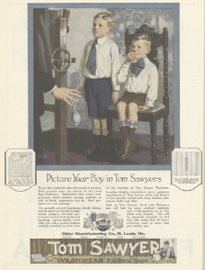 Tom Sawyer ad, Ladies Home Journal, January 1921, boys wearing neckties.