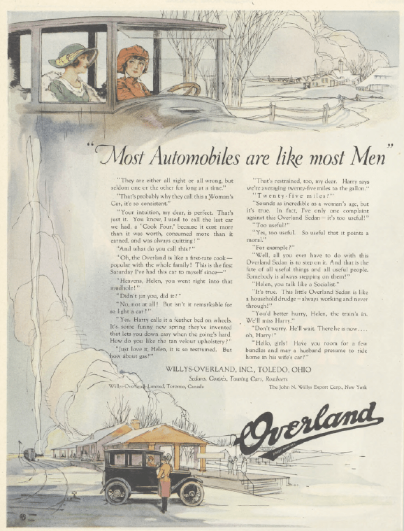 Overland Ad, Ladies' Home Journal, January 1921.
