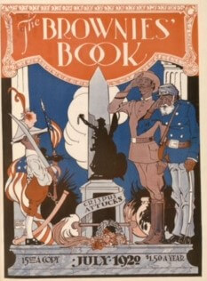 Brownies' Book cover July 1920, July 4 scene.