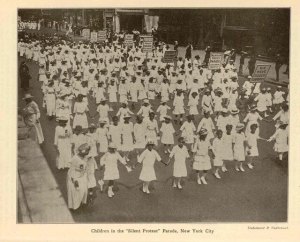 Children marching in Silent Parade, 1917, The Brownies' Book.