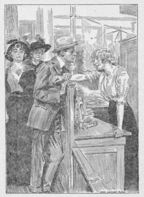 Man talking to woman at store counter, Roast Beef Medium by Edna Ferber