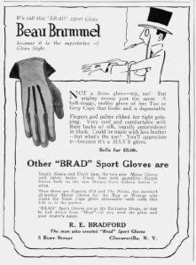 Ad for gloves, Harper's Bazar, February 1918