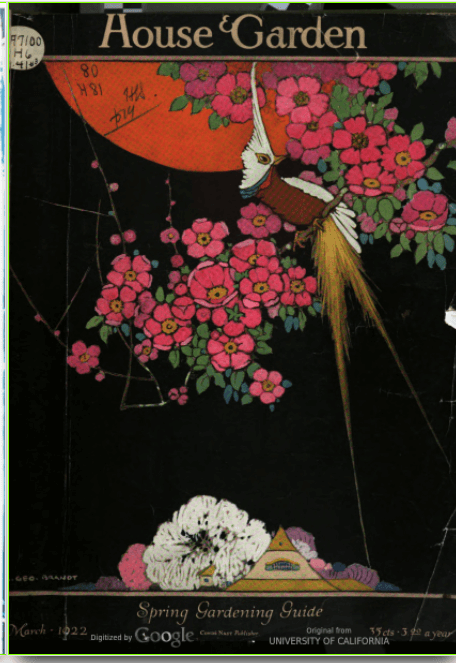George Brandt House & Garden March 1922 cover, floral display.