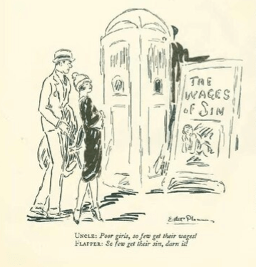 New Yorker cartoon - 1925 - wages of sin